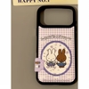 Ốp lưng Miffy caro tím, hình đôi thỏ dễ thương_O189 (Tất cả các dòng Iphone)