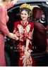 Váy cưới đỏ truyền thống thêu hoa văn dáng dài_I144