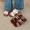 Giày sandal quai ngang phối dây đan thanh lịch_D01