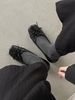 Giày búp bê mũi vuông nơ dây đan_P13