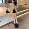 Giày sneaker nữ phối dây buộc khóa kim loại phong cách cá tính_S09