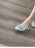 Giày cao gót nữ quai hậu đính nơ thanh lịch_C04