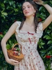 LaceMade váy hoa cổ vuông phối ren_Y91