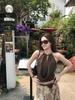 Áo cổ yếm phối chân váy xòe_V56