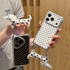 Ốp điện thoại chấm bi phối viền bạc kèm dây đeo hình chó đốm_O165 (Iphone, Huawei, Honor, OPPO, Vivo, Xiaomi & Redmi)