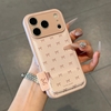 Ốp lưng da vân họa tiết nơ kèm gương_O02 (Iphone, Huawei, Honor, OPPO, Vivo, Xiaomi & Redmi)