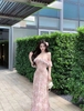 Váy hoa nhí trễ vai dáng ôm_Y56