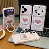 Ốp lưng iPhone tim hồng pastel kèm giá đỡ điện thoại_O151 (Iphone, Huawei, Honor, OPPO, Vivo, Xiaomi & Redmi)