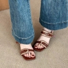 Giày sandal quai ngang phối dây đan thanh lịch_D01