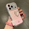 Ốp lưng hoa nhỏ trái tim ngọc trai kèm gương_O207 (Iphone, Huawei, Honor, OPPO, Vivo, Xiaomi & Redmi)