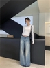 Quần jean ống rộng denim dáng dài_E04