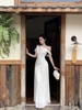 Váy lệch vai draping dáng dài thanh lịch_Y26