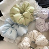 Scrunchie vải lụa chấm bi phồng_R04