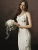 LaceMade váy len dáng ôm đính hoa_Y55