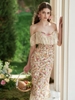 LaceMade váy hoa nhí phối ren vintage_V39