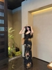 Váy hoa cổ bèo ôm dáng_Y73