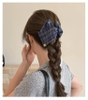 Kẹp tóc nơ caro đính charm gấu_T09