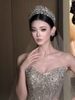 Cài tóc cô dâu vương miện đính đá pha lê_X22