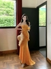 Váy maxi ren dáng ôm phối hoa_Y116