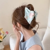 Kẹp tóc nơ lụa hoa vintage_T25