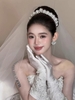 Cài tóc cô dâu đính ngọc trai bản lớn_X19