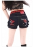Quần short jean nữ Y2K thêu hình Kitty_E06