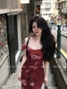 Váy ôm xẻ tà họa tiết hoa vintage_Y30