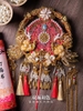 Quạt cưới cầm tay thêu hoa_X09