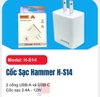 Cốc sạc 2 cổng Hammer H-S14 12w 2 cổng 1C1A