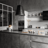 Máy hút mùi gắn trần đảo Malloca ADEL P3810 sơn hiệu ứng Pewter Ý