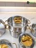 Bộ nồi inox GOLD MAX Arber inox 304 kèm xửng hấp và quánh