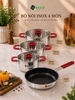 Bộ nồi inox ROSE Arber 4 món inox 304 kèm chảo chống dính