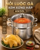 Nồi luộc gà AN30L Arber 13 lít inox 304 có xửng hấp