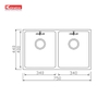 Chậu rửa bát Konox Cube 7544DU