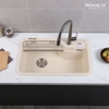 Chậu rửa chén đá 1 hộc bo góc BOSSCO BC-KT8150KKS Kem Kim Sa