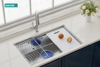 Chậu rửa bát GrandX GX7846S Smooth - Inox 304 Handmade Cao Cấp
