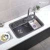 Chậu rửa chén đá 1 hộc bo góc BOSSCO BC-KT8150XĐ Xám Đen