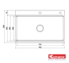 Chậu rửa bát Konox KN7650TS