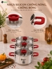 Bộ nồi inox ROSE Arber 4 món inox 304 kèm chảo chống dính