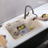 Chậu rửa chén đá 1 hộc bo góc BOSSCO BC-KT8150KKS Kem Kim Sa