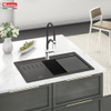 Chậu Rửa Bát Đá Granite Terra 790S Black - Nhập Khẩu Italia