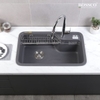 Chậu rửa chén đá 1 hộc bo góc BOSSCO BC-KT8150XĐ Xám Đen