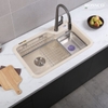 Chậu rửa chén đá 1 hộc bo góc BOSSCO BC-KT8150KKS Kem Kim Sa