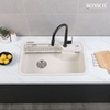 Chậu rửa chén đá 1 hộc bo góc BOSSCO BC-KT8150TKS Trắng Kim Sa