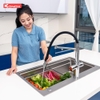 Vòi rửa bát Konox Combi Chrome - Thân mềm 3 đường nước