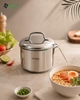Nồi Nấu Mì Arber AN-01CA Inox 3 Đáy Có Miệng Rót
