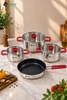Bộ nồi inox ROSE Arber 4 món inox 304 kèm chảo chống dính
