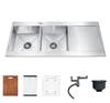 Chậu rửa bát 2 hố Nobinox Liken NL749