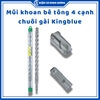 Mũi khoan bê tông 4 cạnh chuôi gài Kingblue KBL4 - Hàng chính hãng