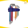 Bộ 9 lục giác KL7-09 Kingblue đầu bi nhiều màu sắc - Thép S2 cao cấp bền bỉ.